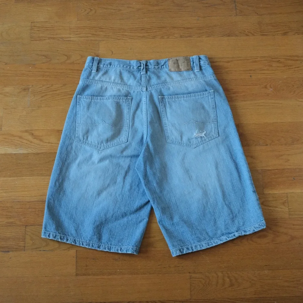 Avirex Denim Shorts Mens Blue Baggy Y2K Streetwear 34 Jorts Streetwear Summer